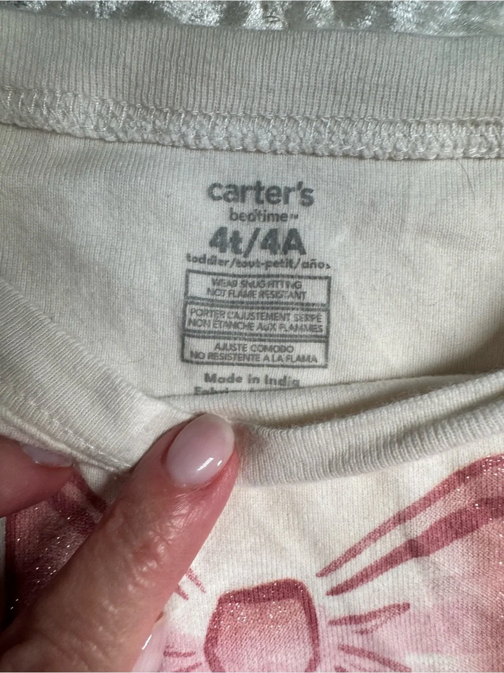 Carter's Girls Pink Bow Print Pajama Sets. Set of 3